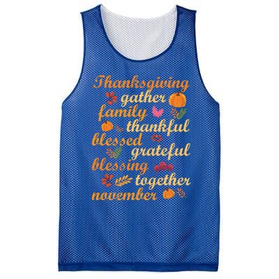 Thankful Blessings Thanksgiving Dinner Family Feast Time Great Gift Mesh Reversible Basketball Jersey Tank