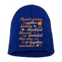 Thankful Blessings Thanksgiving Dinner Family Feast Time Great Gift Short Acrylic Beanie