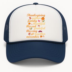 Thankful Blessings Thanksgiving Dinner Family Feast Time Great Gift Trucker Hat