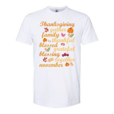 Thankful Blessings Thanksgiving Dinner Family Feast Time Great Gift Softstyle® CVC T-Shirt