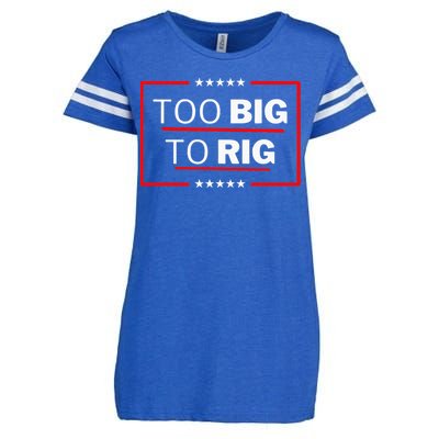 Too Big To Rig Saying Trump 2024 Funny Trump Enza Ladies Jersey Football T-Shirt