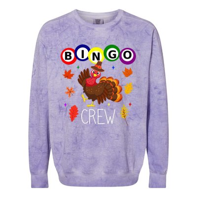 Thanksgiving Bingo Team Cute Turkey  Gambling Colorblast Crewneck Sweatshirt