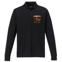 Thanksgiving Bingo Team Cute Turkey  Gambling Performance Long Sleeve Polo