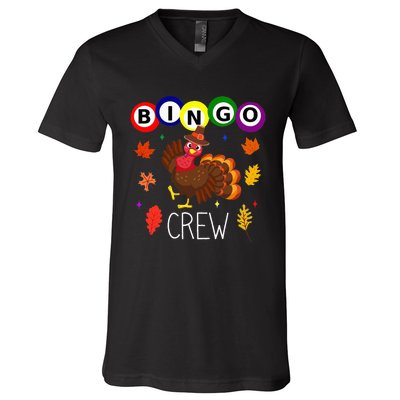 Thanksgiving Bingo Team Cute Turkey  Gambling V-Neck T-Shirt