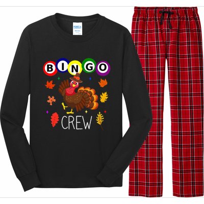 Thanksgiving Bingo Team Cute Turkey  Gambling Long Sleeve Pajama Set