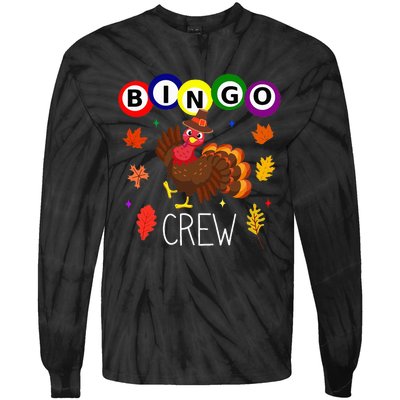 Thanksgiving Bingo Team Cute Turkey  Gambling Tie-Dye Long Sleeve Shirt