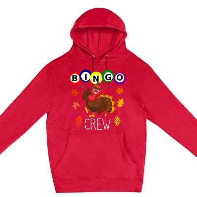 Thanksgiving Bingo Team Cute Turkey  Gambling Premium Pullover Hoodie