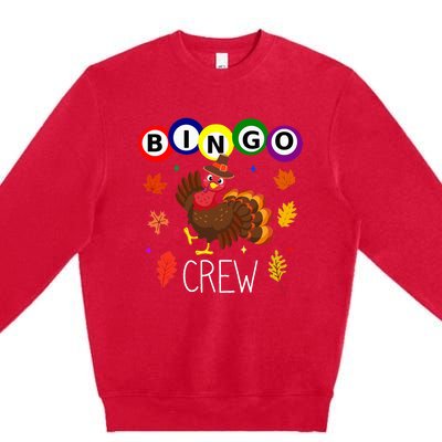 Thanksgiving Bingo Team Cute Turkey  Gambling Premium Crewneck Sweatshirt