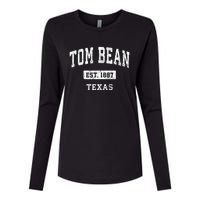 Tom Bean Texas Tx Vintage Sports Established Womens Cotton Relaxed Long Sleeve T-Shirt