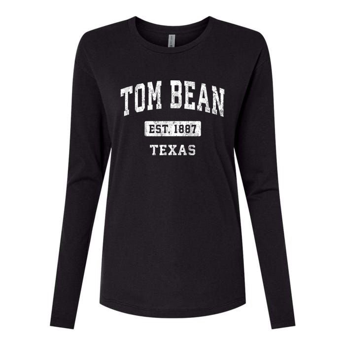 Tom Bean Texas Tx Vintage Sports Established Womens Cotton Relaxed Long Sleeve T-Shirt