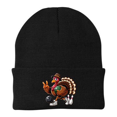 Turkey Bowling Thanksgiving Turkey Playing Bowling Turkey Beanie