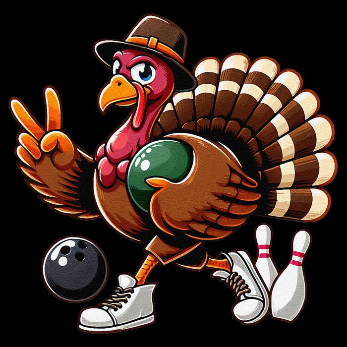 Turkey Bowling Thanksgiving Turkey Playing Bowling Turkey 16 in Basic Backpack