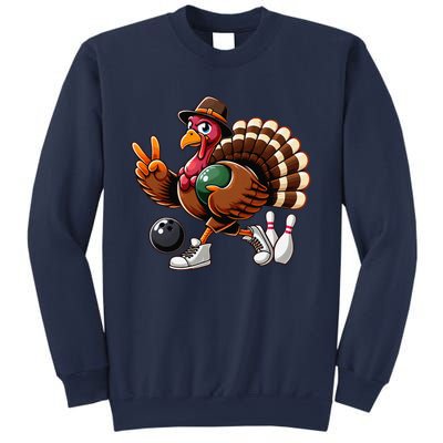 Turkey Bowling Thanksgiving Turkey Playing Bowling Turkey Sweatshirt