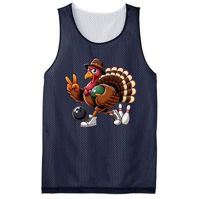 Turkey Bowling Thanksgiving Turkey Playing Bowling Turkey Mesh Reversible Basketball Jersey Tank