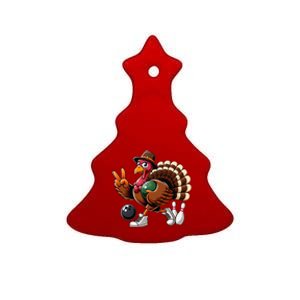 Turkey Bowling Thanksgiving Turkey Playing Bowling Turkey Ceramic Tree Ornament