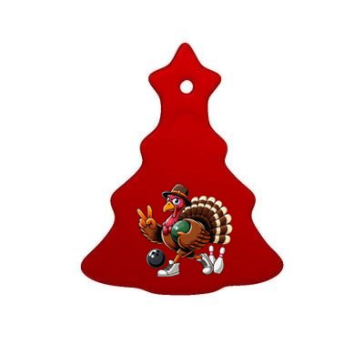 Turkey Bowling Thanksgiving Turkey Playing Bowling Turkey Ceramic Tree Ornament