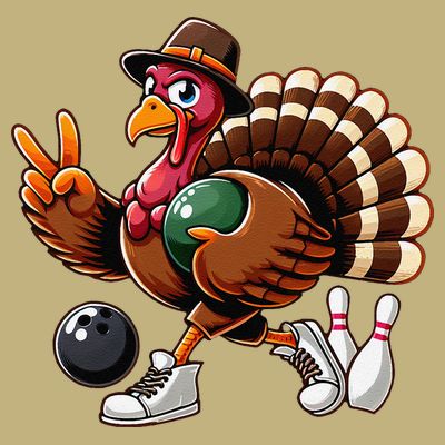 Turkey Bowling Thanksgiving Turkey Playing Bowling Turkey T-Shirt