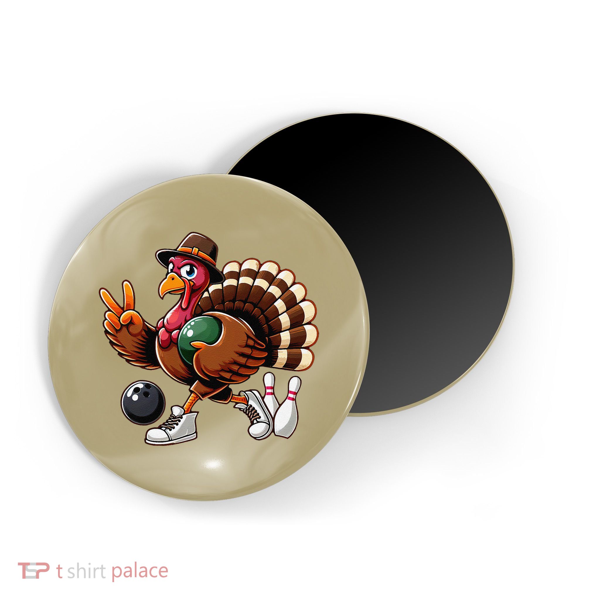 Turkey Bowling Thanksgiving Turkey Playing Bowling Turkey Magnet