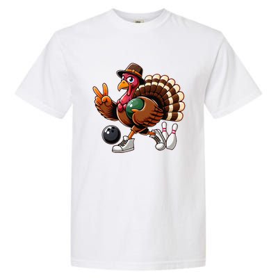 Turkey Bowling Thanksgiving Turkey Playing Bowling Turkey Garment-Dyed Heavyweight T-Shirt