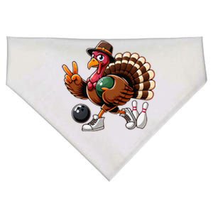 Turkey Bowling Thanksgiving Turkey Playing Bowling Turkey USA-Made Doggie Bandana