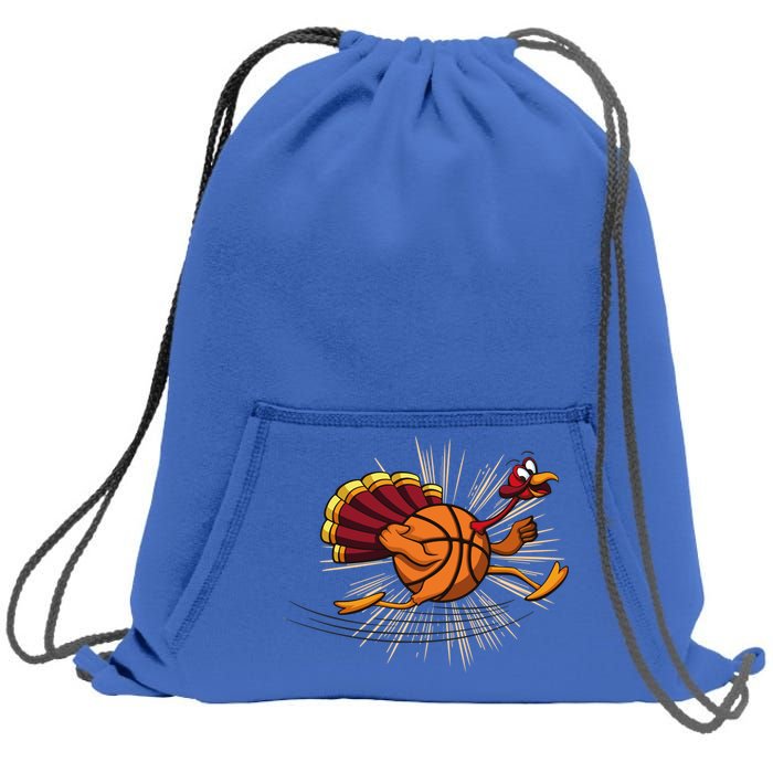 Turkey Basketball Turkey Playing Thanksgiving Player Costume Gift Sweatshirt Cinch Pack Bag