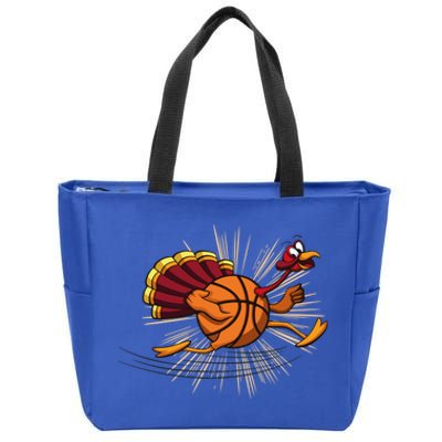 Turkey Basketball Turkey Playing Thanksgiving Player Costume Gift Zip Tote Bag