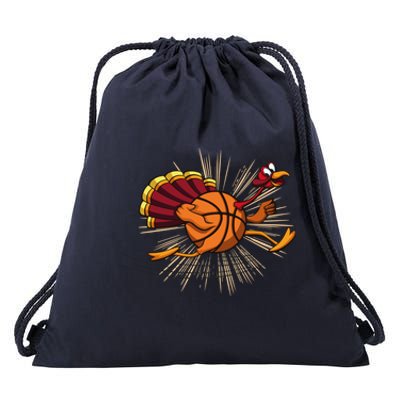 Turkey Basketball Turkey Playing Thanksgiving Player Costume Gift Drawstring Bag