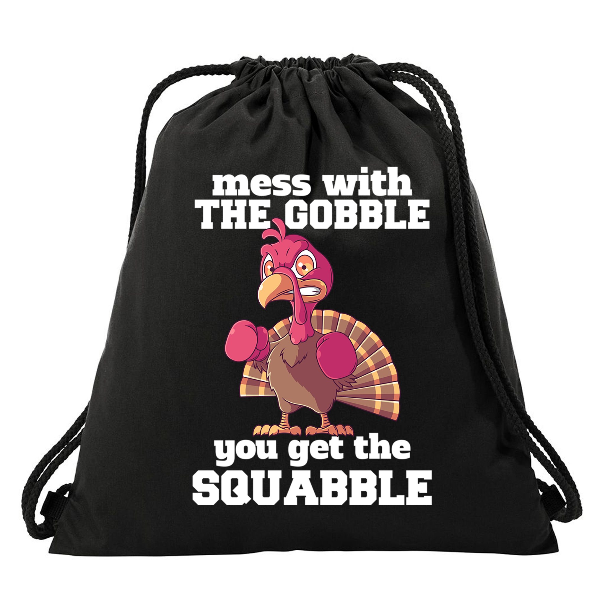 Turkey Boxing Thanksgiving Mma Kickboxing Karate Gobble Cool Gift Drawstring Bag