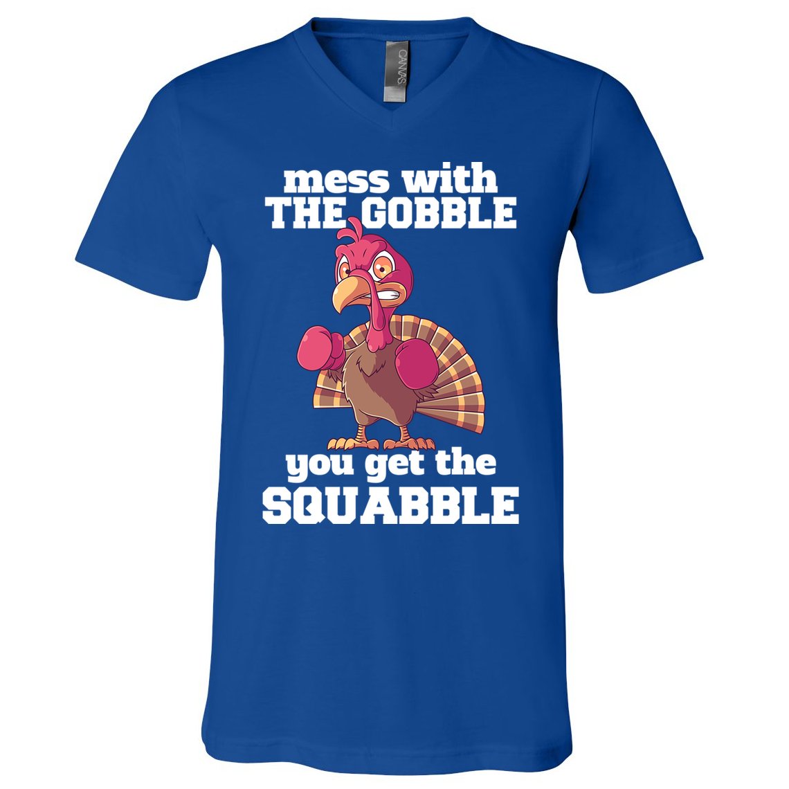 Turkey Boxing Thanksgiving Mma Kickboxing Karate Gobble Cool Gift V-Neck T-Shirt