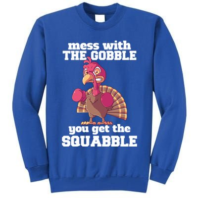 Turkey Boxing Thanksgiving Mma Kickboxing Karate Gobble Cool Gift Tall Sweatshirt