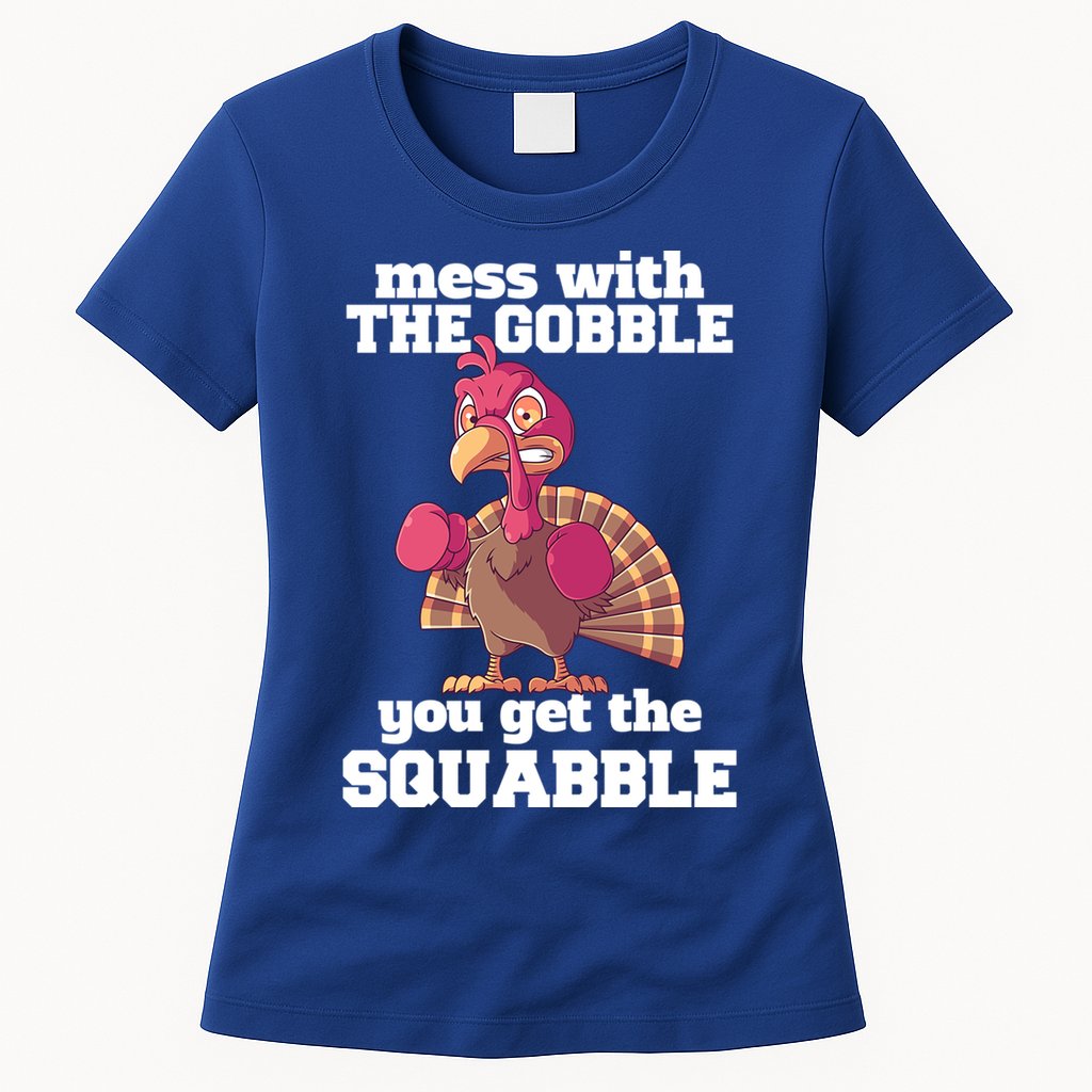 Turkey Boxing Thanksgiving Mma Kickboxing Karate Gobble Cool Gift Womens T-Shirt