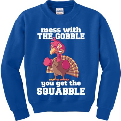 Turkey Boxing Thanksgiving Mma Kickboxing Karate Gobble Cool Gift Kids Sweatshirt