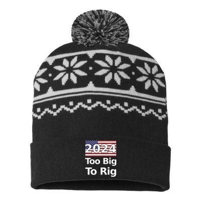 Too Big To Rig 2024 Election USA-Made Snowflake Beanie