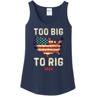 Too Big To Rig Funny Conservative 2024 Ladies Essential Tank