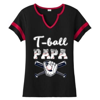 T Ball Tee Ball Papa Baseball Dad Game Day Fathers Day Gift Ladies Halftime Notch Neck Tee