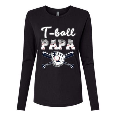 T Ball Tee Ball Papa Baseball Dad Game Day Fathers Day Gift Womens Cotton Relaxed Long Sleeve T-Shirt