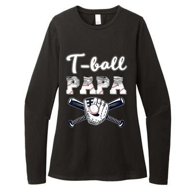 T Ball Tee Ball Papa Baseball Dad Game Day Fathers Day Gift Womens CVC Long Sleeve Shirt