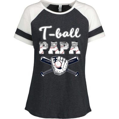 T Ball Tee Ball Papa Baseball Dad Game Day Fathers Day Gift Enza Ladies Jersey Colorblock Tee