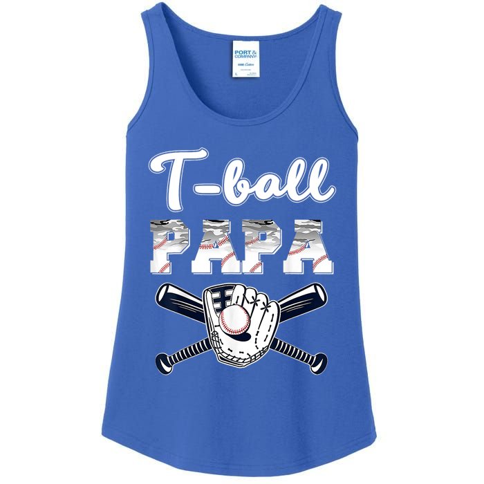 T Ball Tee Ball Papa Baseball Dad Game Day Fathers Day Gift Ladies Essential Tank