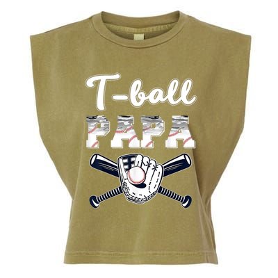 T Ball Tee Ball Papa Baseball Dad Game Day Fathers Day Gift Garment-Dyed Women's Muscle Tee