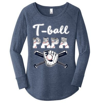 T Ball Tee Ball Papa Baseball Dad Game Day Fathers Day Gift Women's Perfect Tri Tunic Long Sleeve Shirt