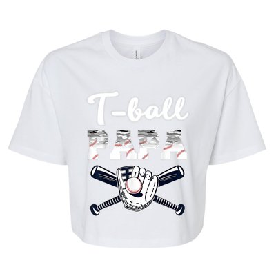 T Ball Tee Ball Papa Baseball Dad Game Day Fathers Day Gift Bella+Canvas Jersey Crop Tee