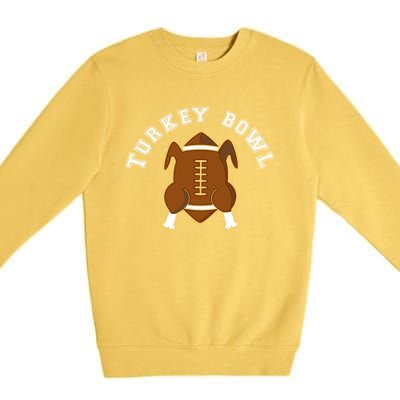 Turkey Bowl Thanksgiving Football Gift Premium Crewneck Sweatshirt