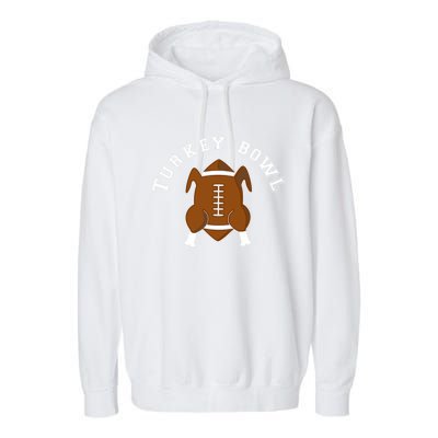 Turkey Bowl Thanksgiving Football Gift Garment-Dyed Fleece Hoodie