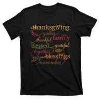 Thankful Blessings Thanksgiving Family Gather Blessing T-Shirt