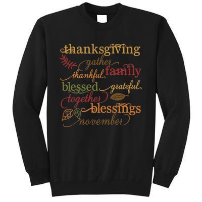 Thankful Blessings Thanksgiving Family Gather Blessing Tall Sweatshirt