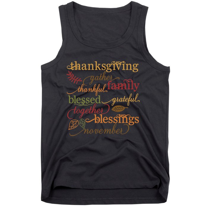 Thankful Blessings Thanksgiving Family Gather Blessing Tank Top