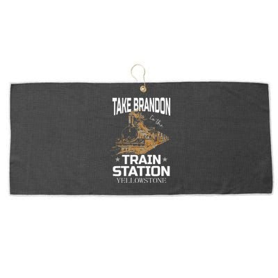 Take Bransdon To The Train Station Large Microfiber Waffle Golf Towel