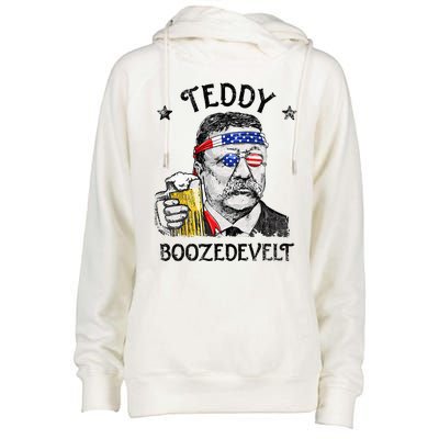 Teddy Boozedevelt Theodore Roosevelt 4th Of July Men Women Womens Funnel Neck Pullover Hood