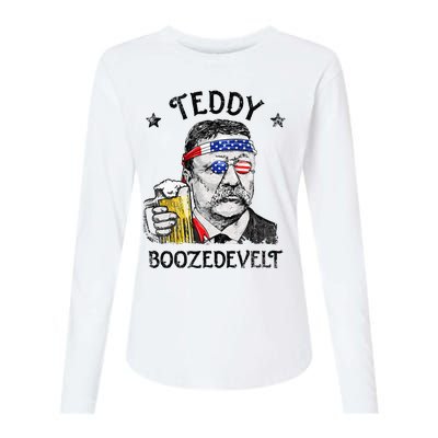 Teddy Boozedevelt Theodore Roosevelt 4th Of July Men Women Womens Cotton Relaxed Long Sleeve T-Shirt